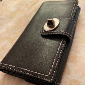 100% Real Leather Black Coach Wallet